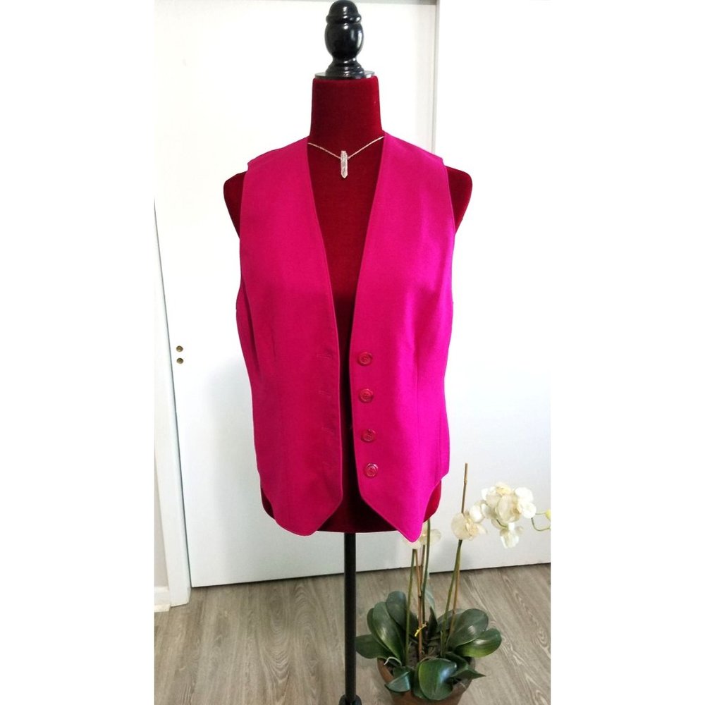 Vintage Pendleton  Fuchsia Tuxedo Vest sz 8 216